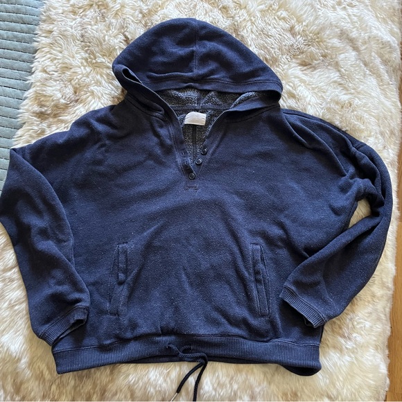 Aerie Navy Blue Hoodie Sweatshirt - Picture 5 of 5